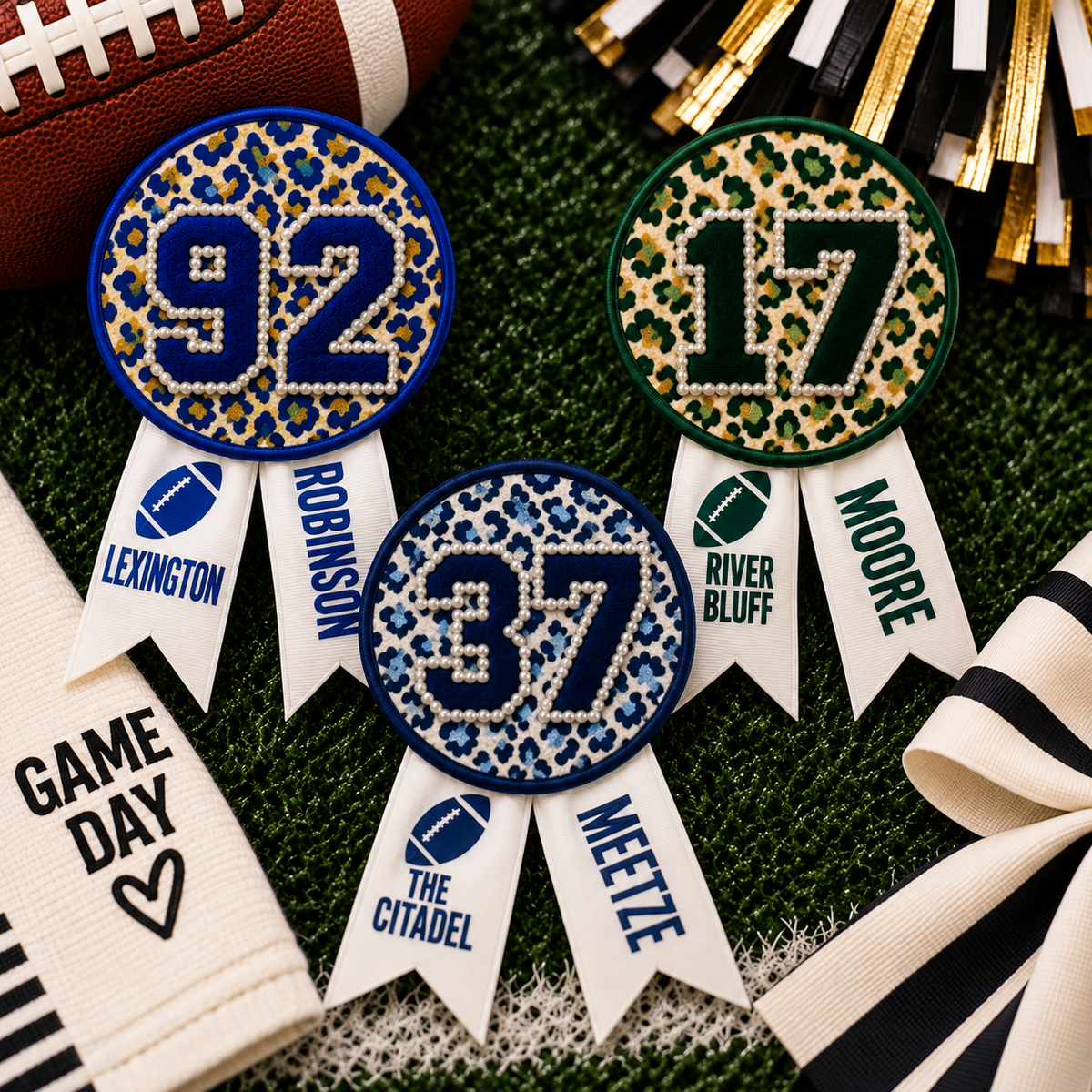 Personalized Gameday Leopard Brag Buttons