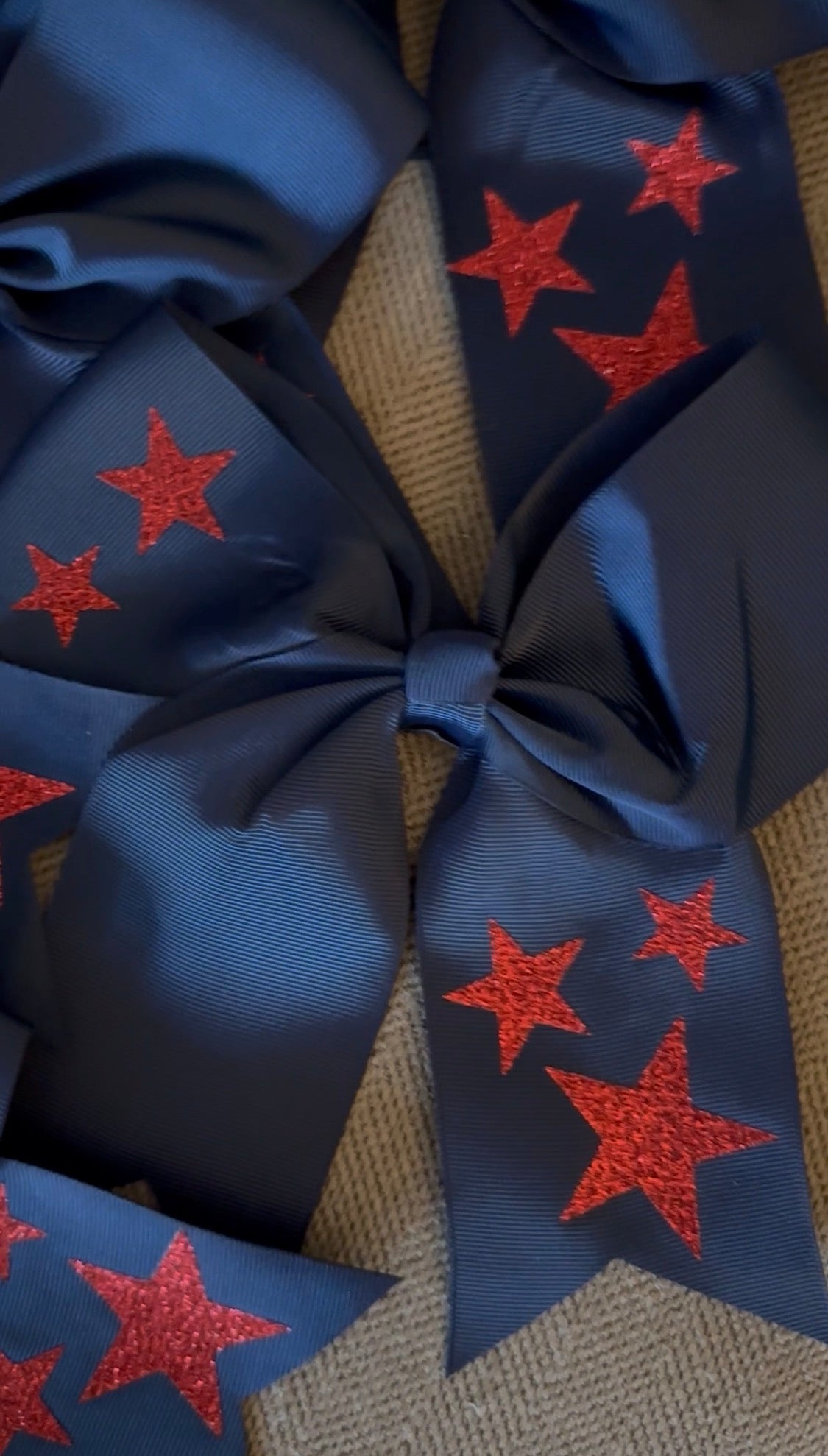 Cheer Bow – Navy Stars