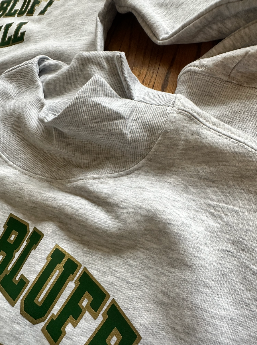 River Bluff Baseball Oversized Mock Neck Sweatshirt
