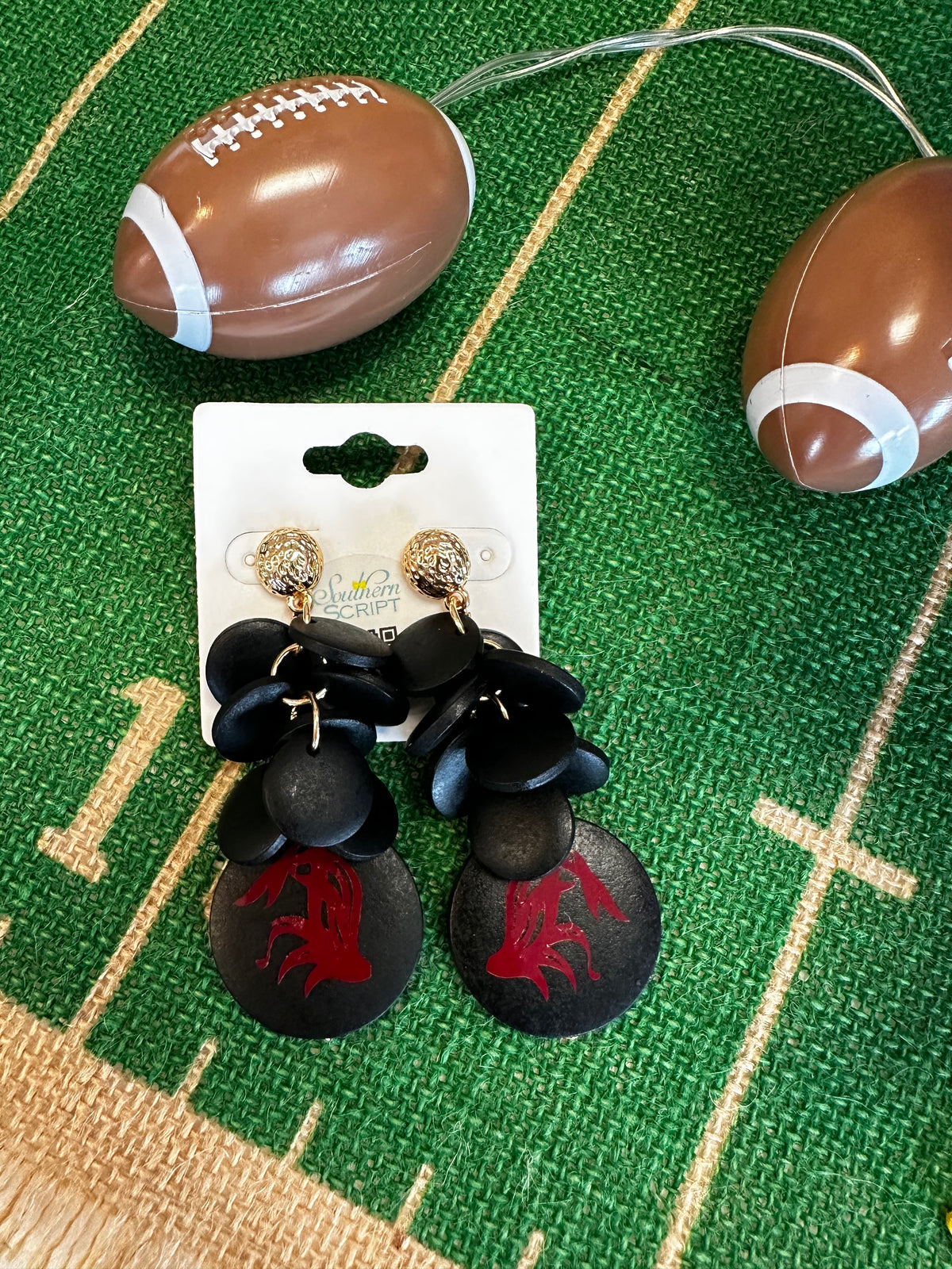 Rooster Tail Wooden Drop Earrings