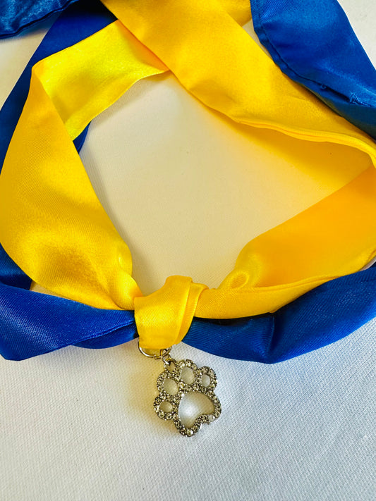 Lexington Sideline Statements Scarf Necklace - Blue and Gold