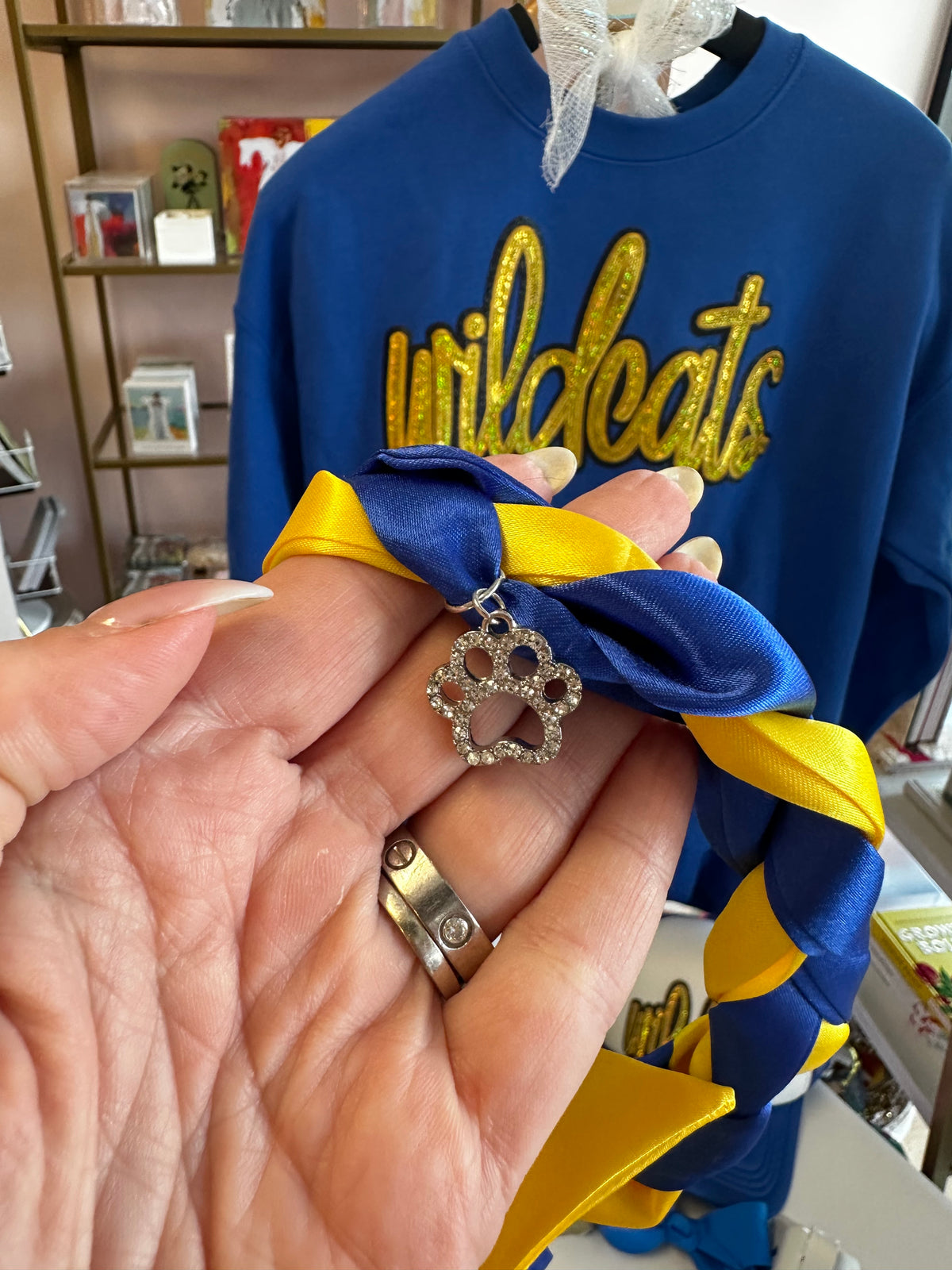 Lexington Sideline Statements Scarf Necklace - Blue and Gold Braided