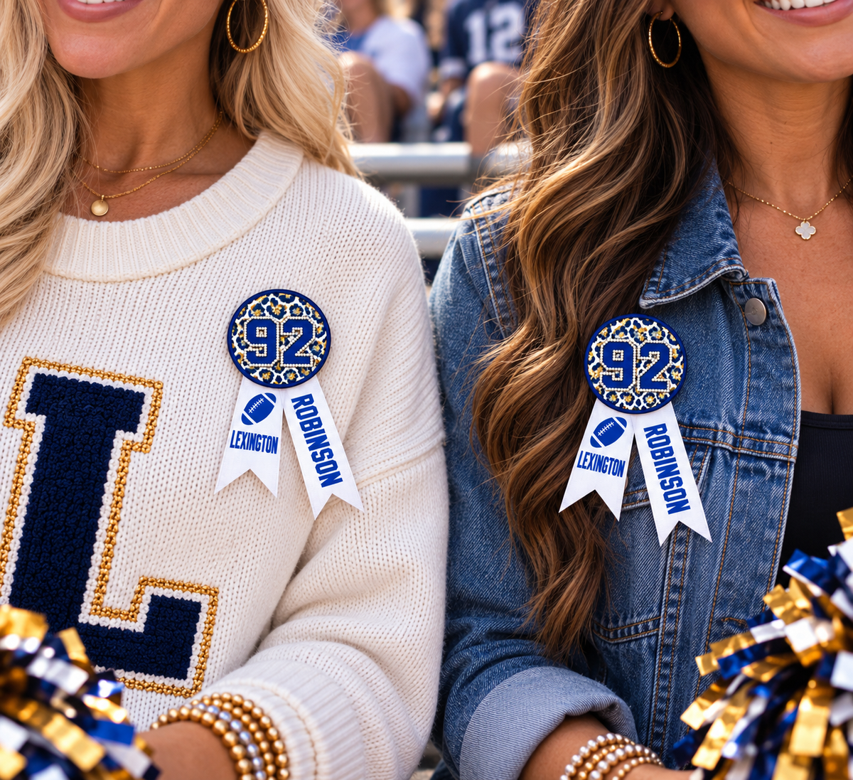 Personalized Gameday Leopard Brag Buttons