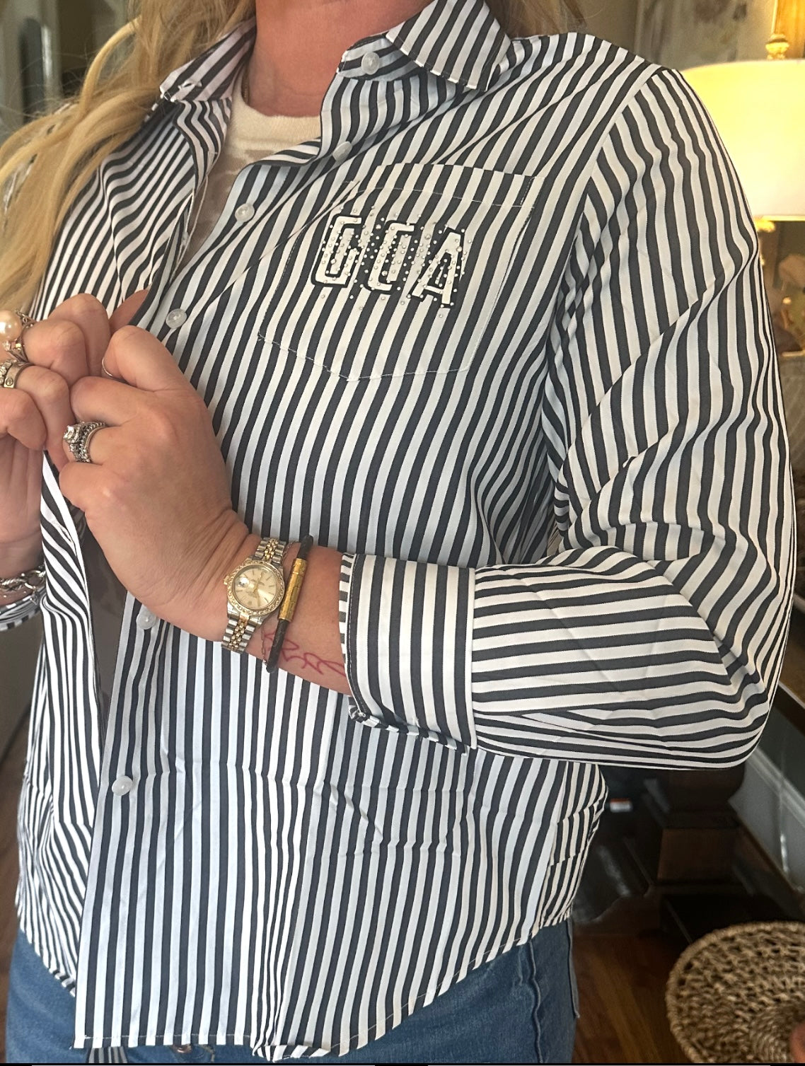 War Eagle Bling Button Down