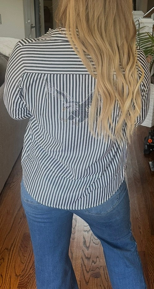 War Eagle Bling Button Down