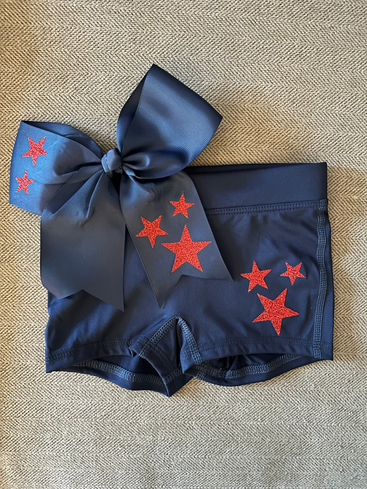 Cheer Bow – Navy Stars