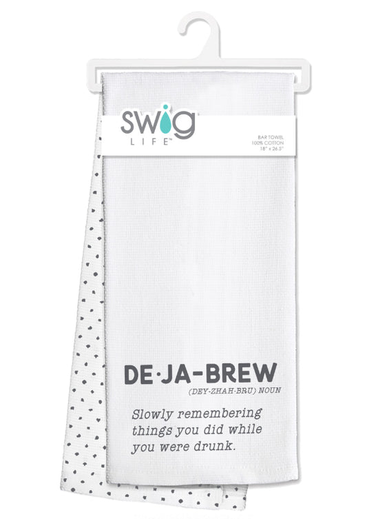 SWIG Bar Towel De Ja Brew- Slowly remembering things you did while you were drunk.