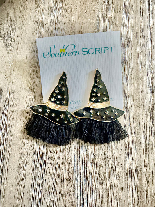 Witch, Please! Witch Hat Tassel Earrings