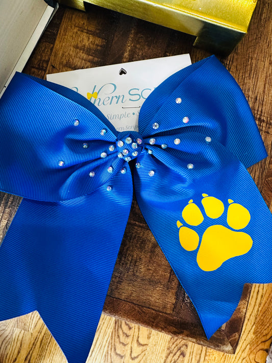 Wildcat Sparkle Bow 💙💛✨