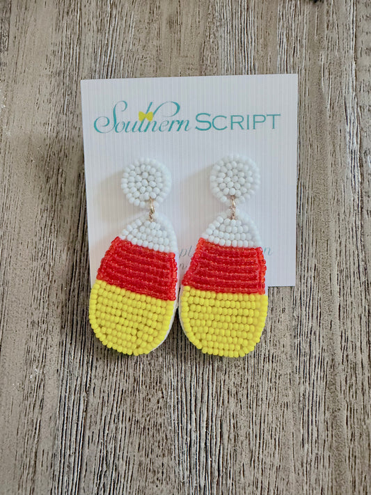 Sweet but Spooky Candy Corn Earrings