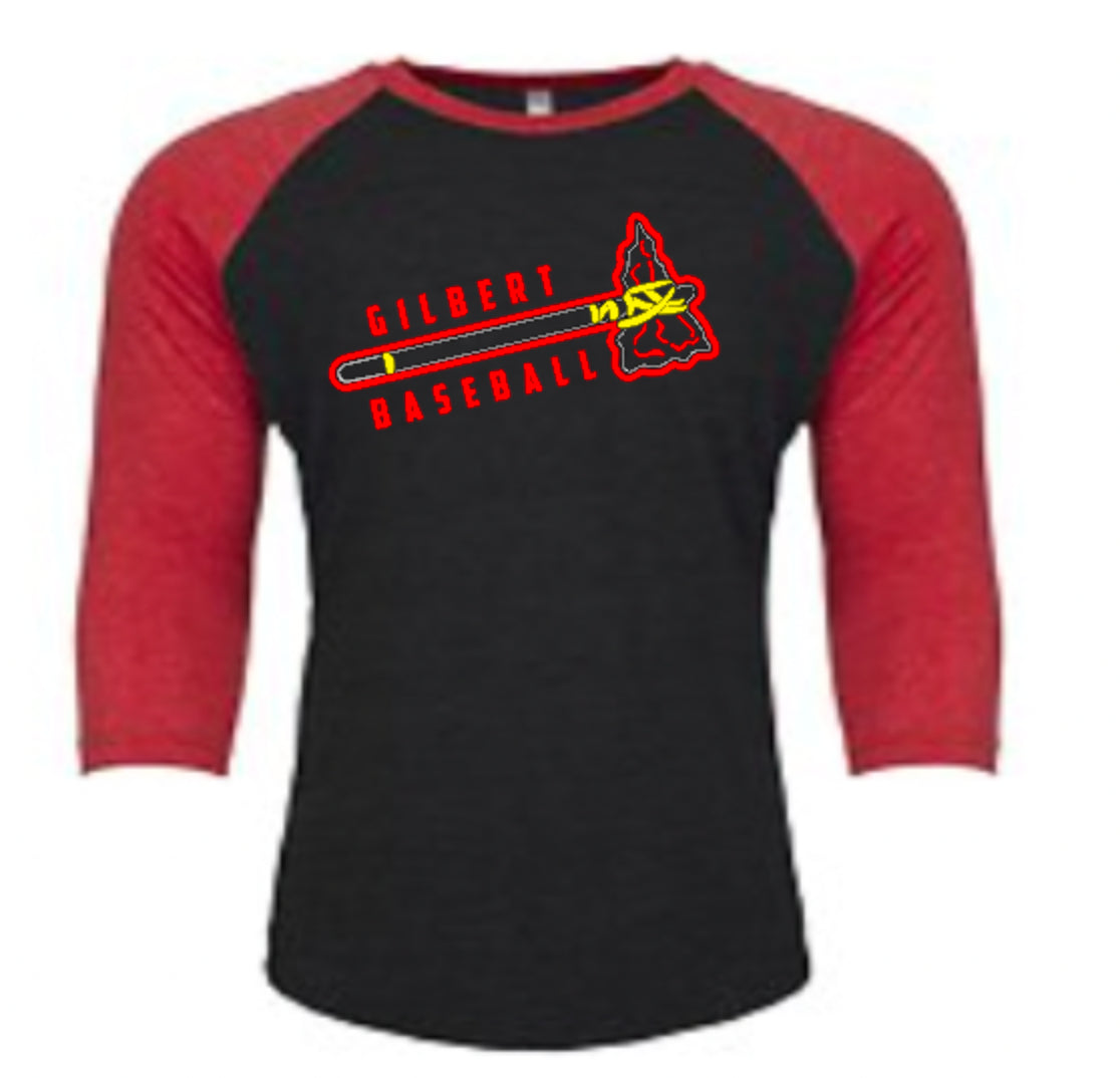 Gilbert Baseball Tomahawk Custom Raglan Tee