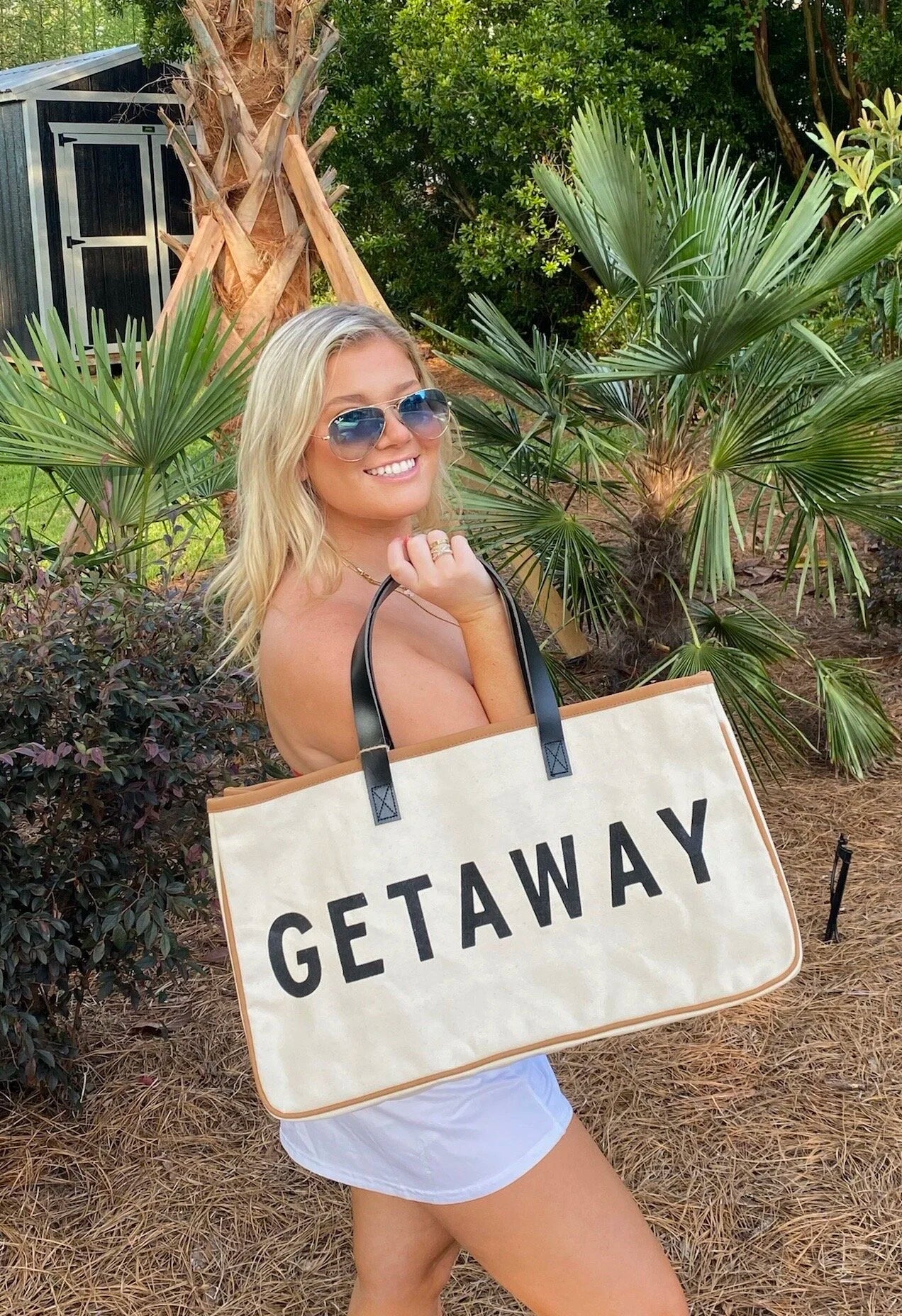 Getaway Canvas and Leather Tote Bag