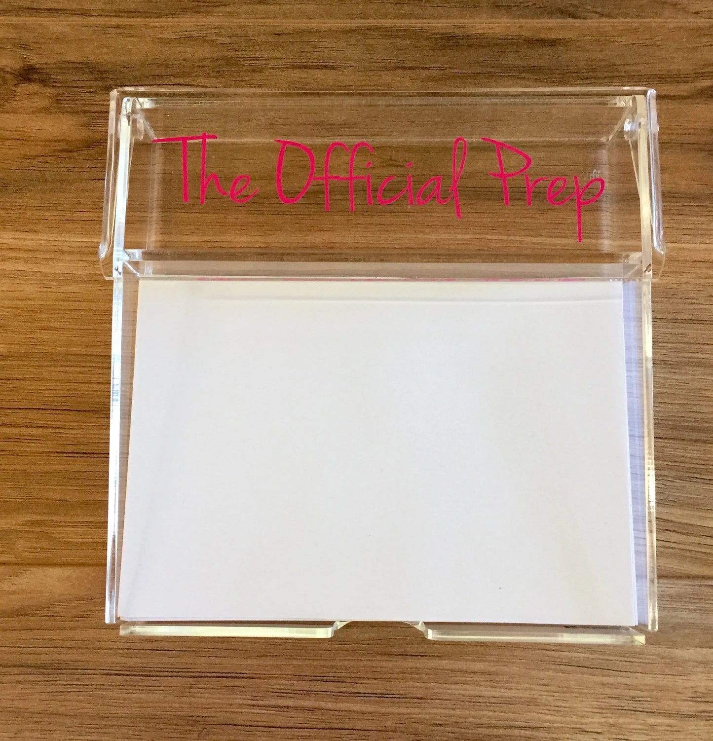 Personalized Acrylic Notepaper Holder with Pen Box