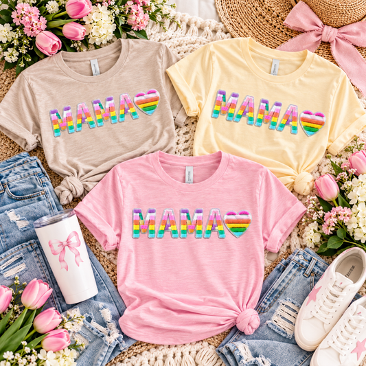 Mama’s Rainbow | Pastel Chenille Tee