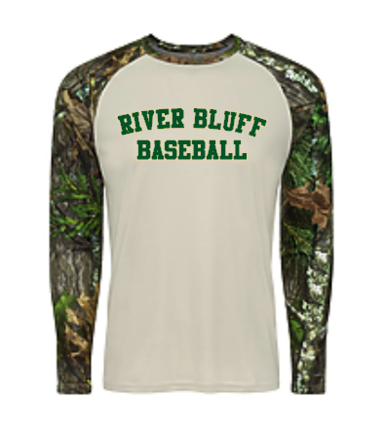 River Bluff Baseball Mossy Oak Long Sleeve Performance Tee