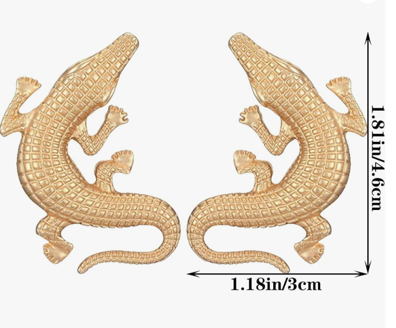 Gilded Gator Statement Earrings