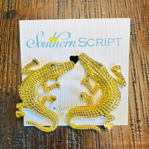 Gilded Gator Statement Earrings