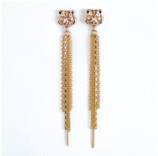 Tiger Chain Dangle Earrings
