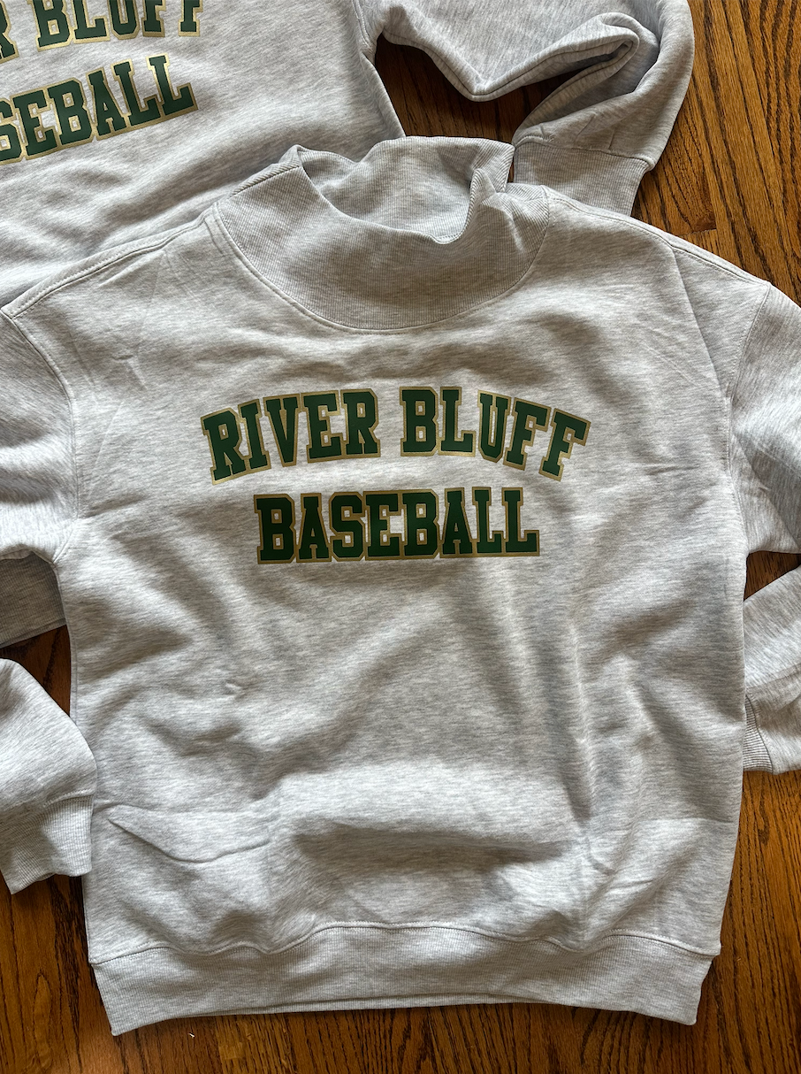 River Bluff Baseball Oversized Mock Neck Sweatshirt