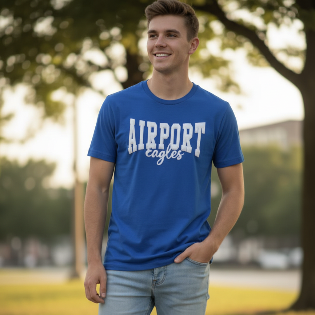 Airport Eagles 3D Puff Tee - Cropped Main Photo