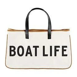 Boat Life Canvas and Leather Tote Bag