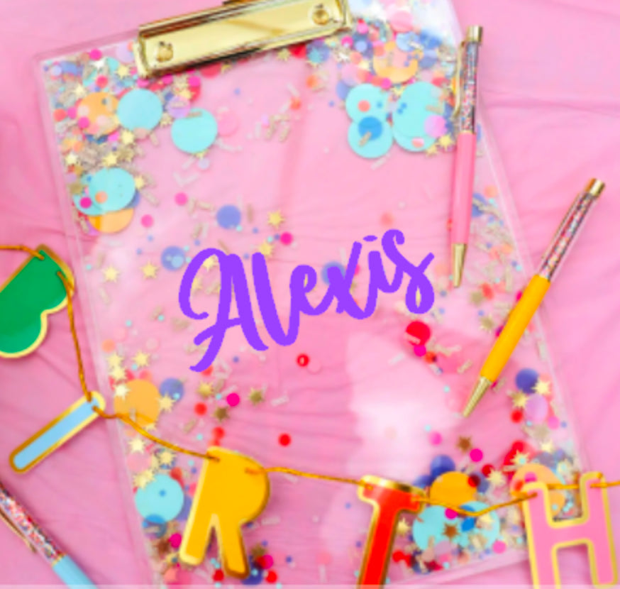 Personalized Confetti Clear Clipboard