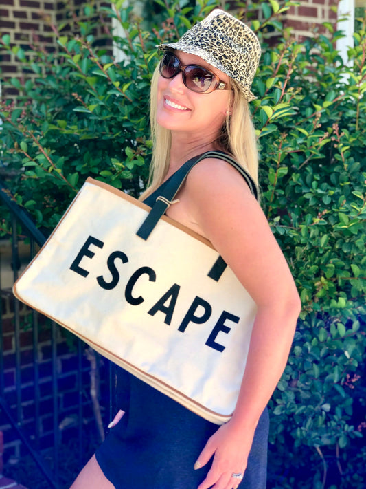 Escape Canvas and Leather Tote Bag