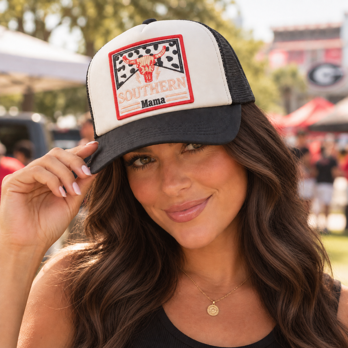 Southern Mama Foam Trucker Hat | Black + White
