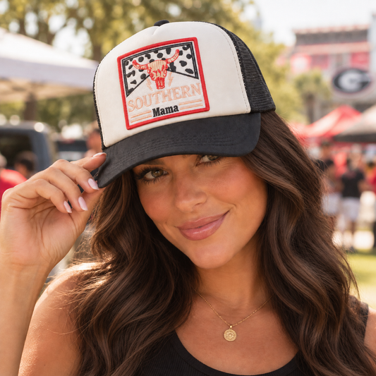Southern Mama Foam Trucker Hat | Black + White