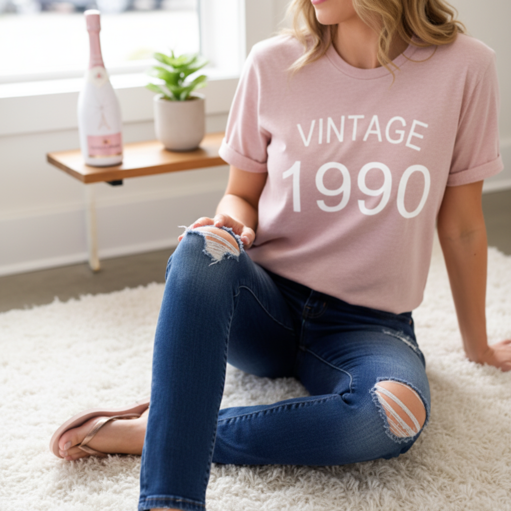 Heather Gray Vintage Birthday Tee