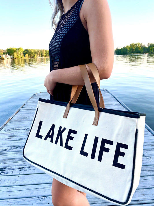 Lake Life Canvas Tote Bag