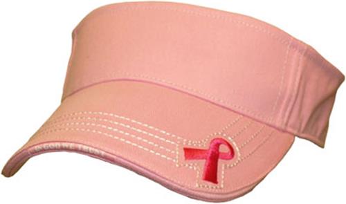 Pink Out Ribbon Visor with embroidered pink ribbon detail