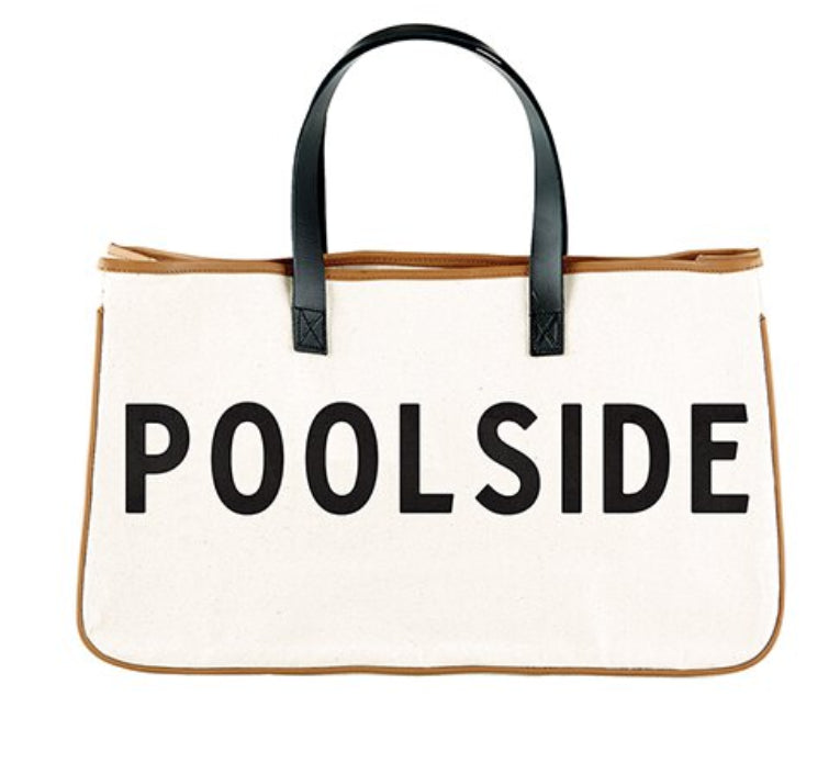 Poolside Canvas and Leather Tote Bag