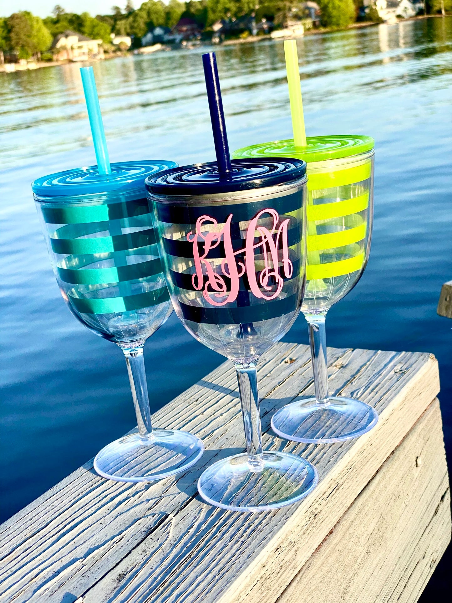 Preppy Stripe Acrylic Wine Tumbler