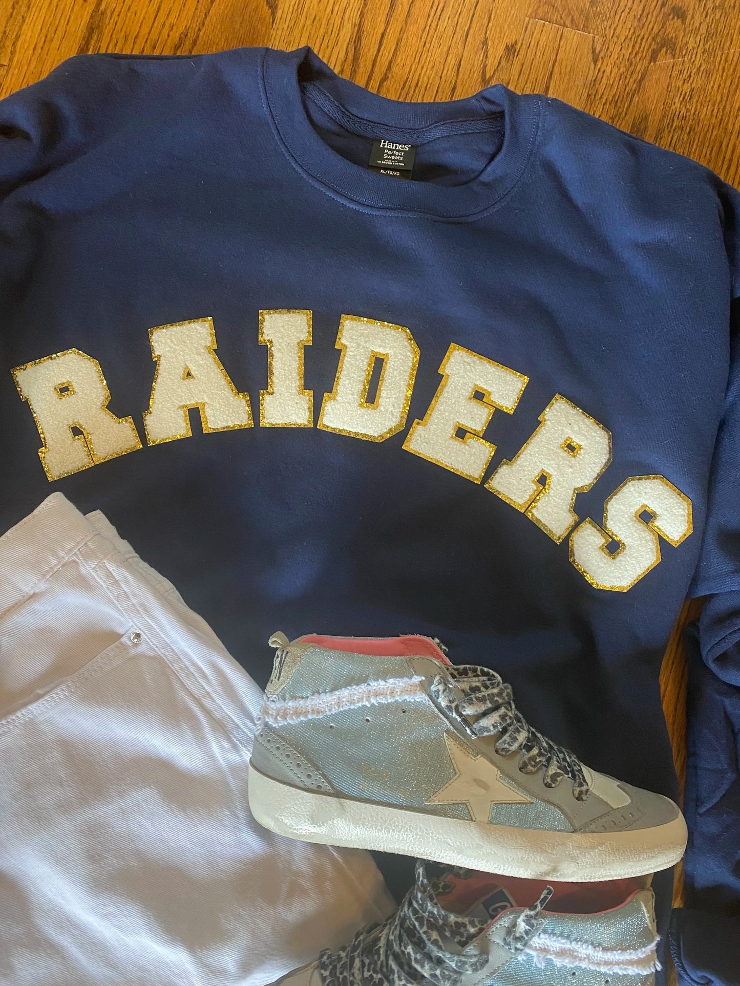 Raiders Varsity Chenille Letter Sweatshirt