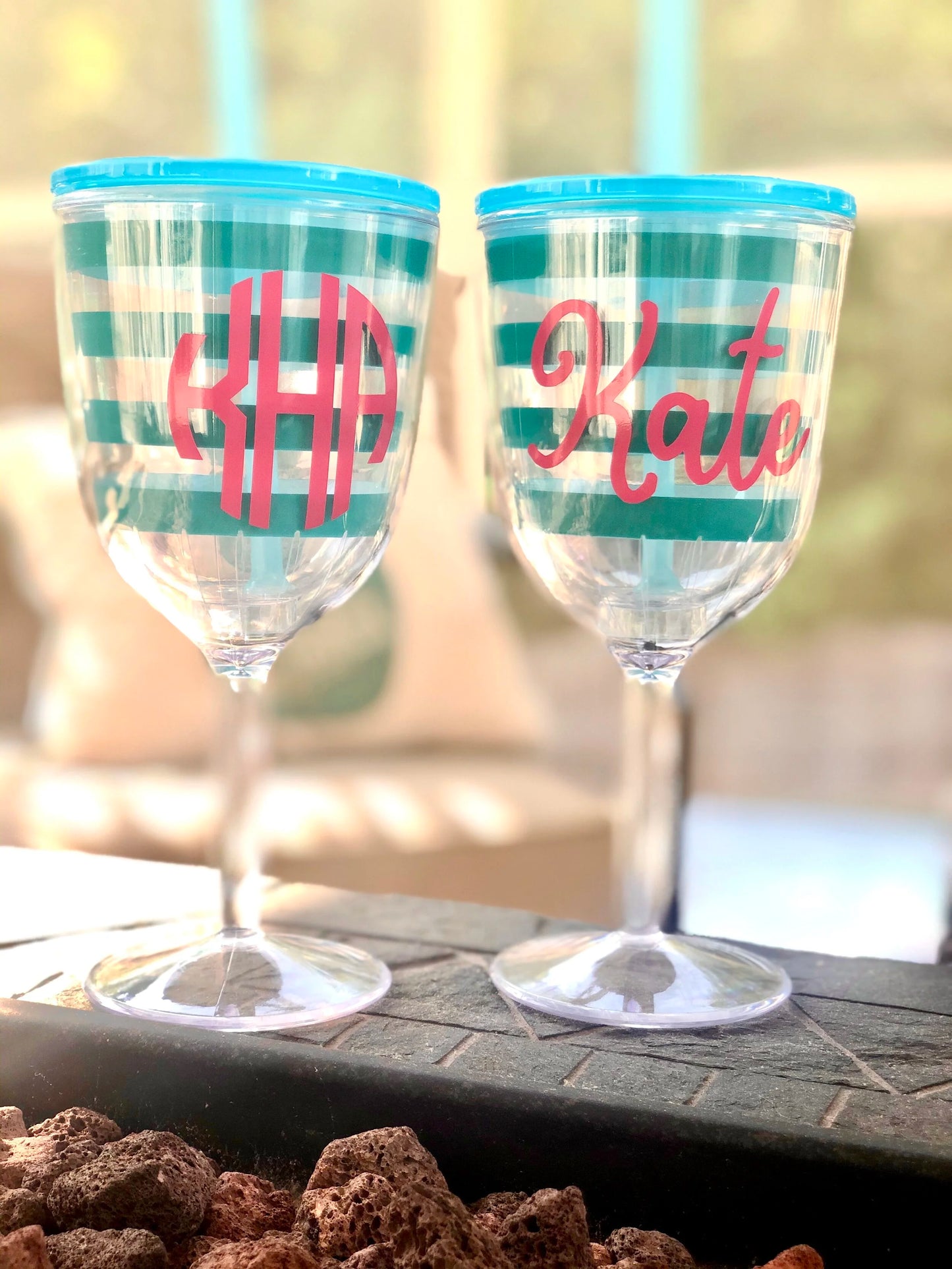 Preppy Stripe Acrylic Wine Tumbler